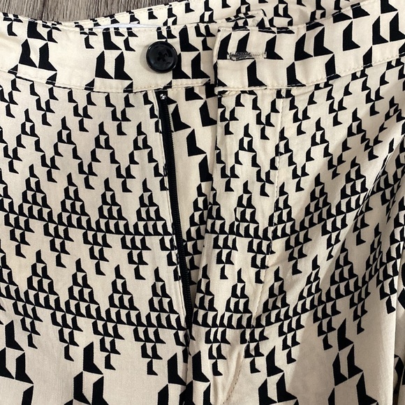 Zara flowy ecru and black pants, sz large - Picture 9 of 12